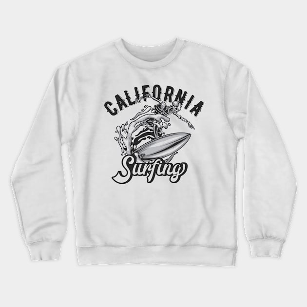 Skeletons are surfing Crewneck Sweatshirt by bob2ben